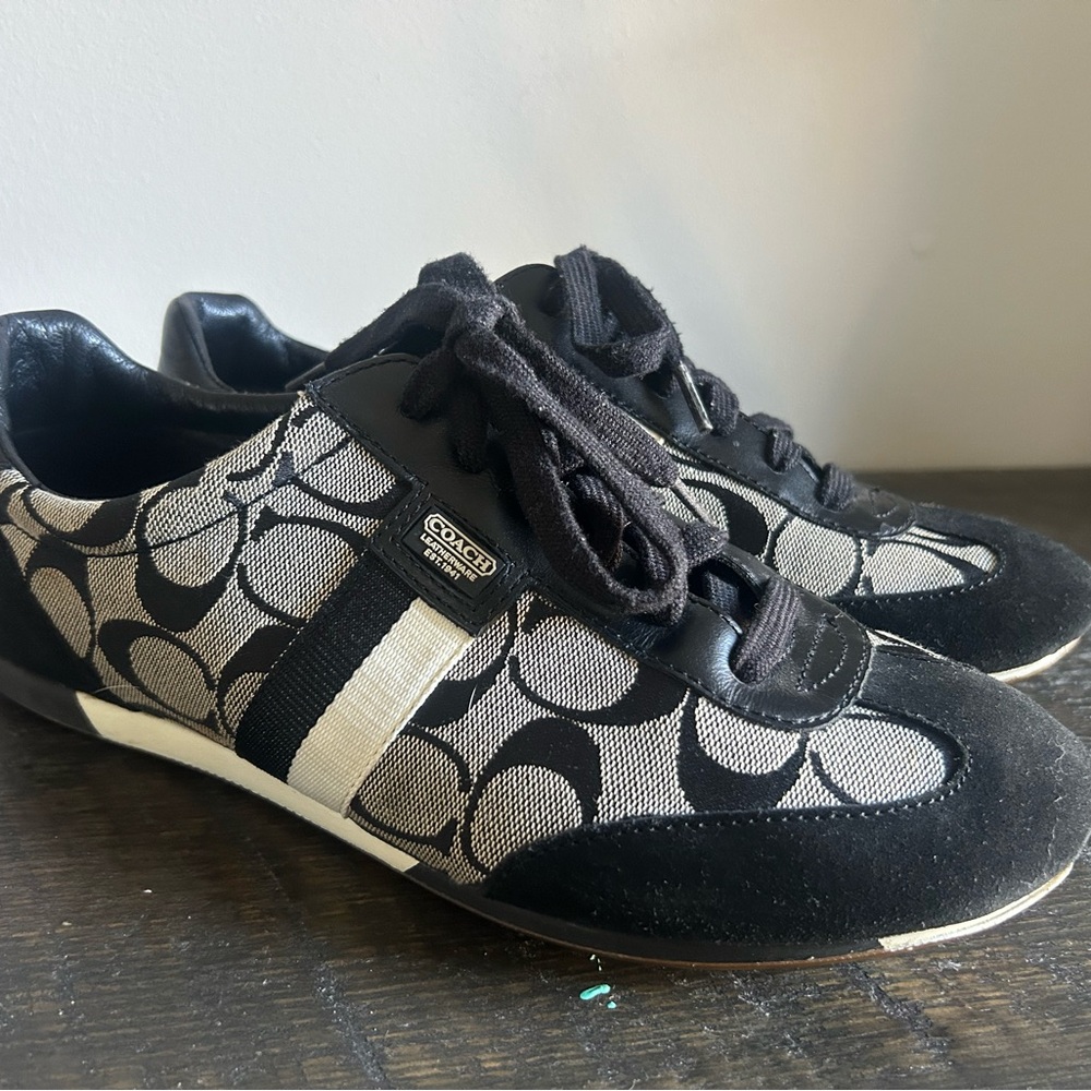Coach Monogram Black and Cream Sneakers